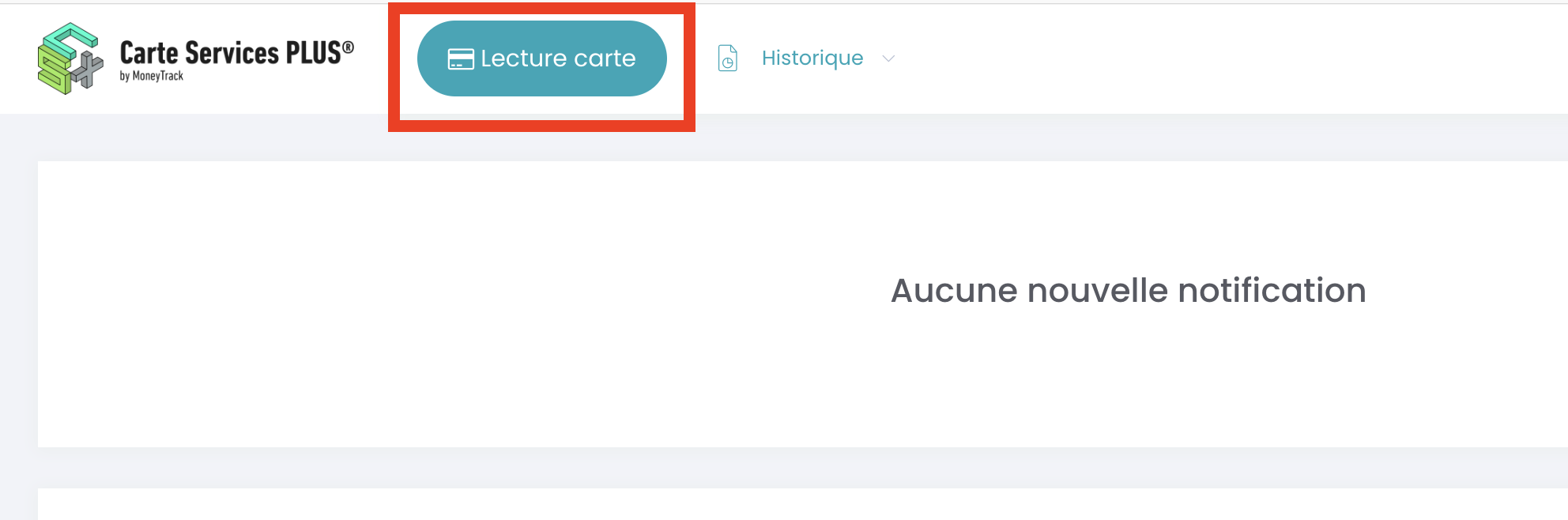 Bouton lecture carte