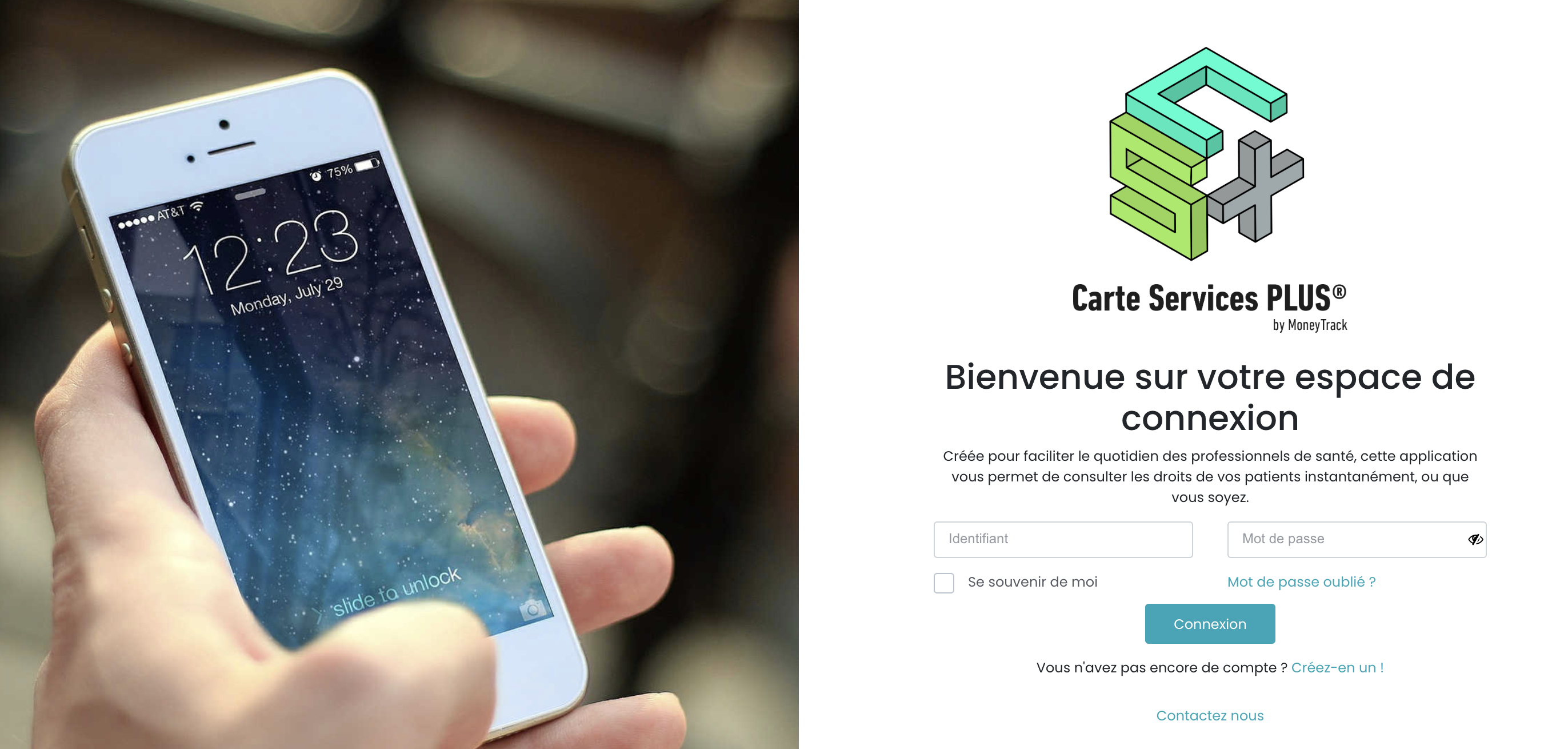 Écran de connexion CSP